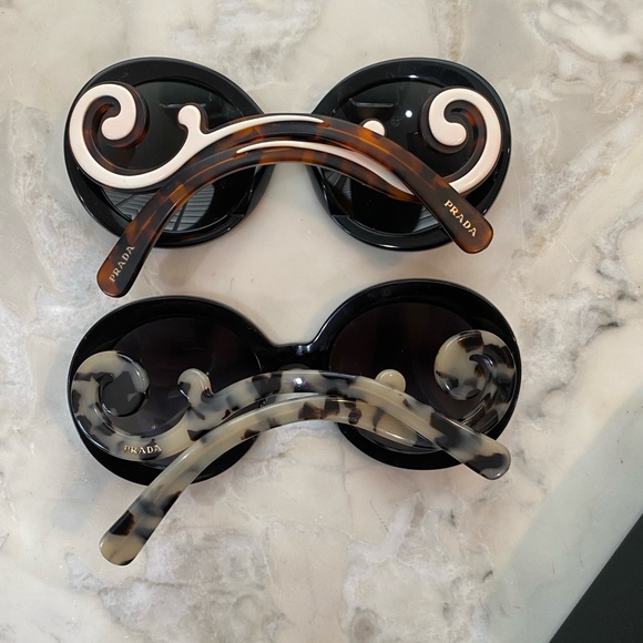 PRADA sunglasses SPR 27N Black and cream - Picture 7 of 8